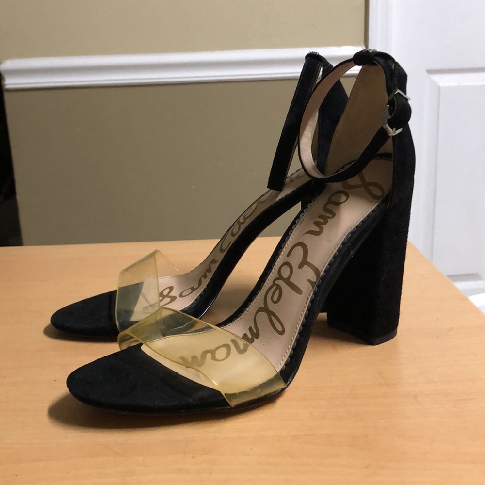 Black Suede Ankle Strap Pumps 10 I Sam Edelman